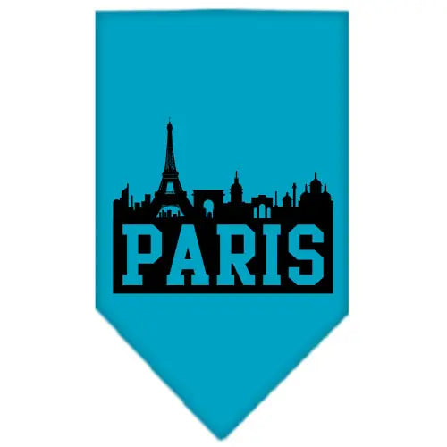 Paris Skyline Screen Print Bandana Turquoise Small Default Title