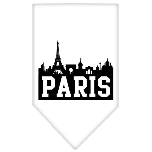 Paris Skyline Screen Print Bandana White Large Default Title