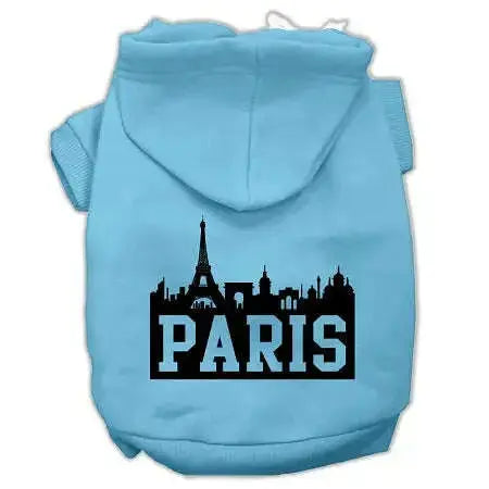 Paris-Skyline-Screen-Print-Pet-Hoodies-Baby-Blue-Size-Xxl-GreatEagleInc-319754519