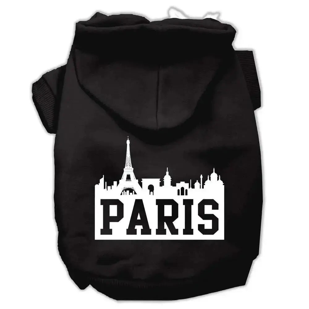 Paris-Skyline-Screen-Print-Pet-Hoodies-Black-Size-Xs-GreatEagleInc-319755334
