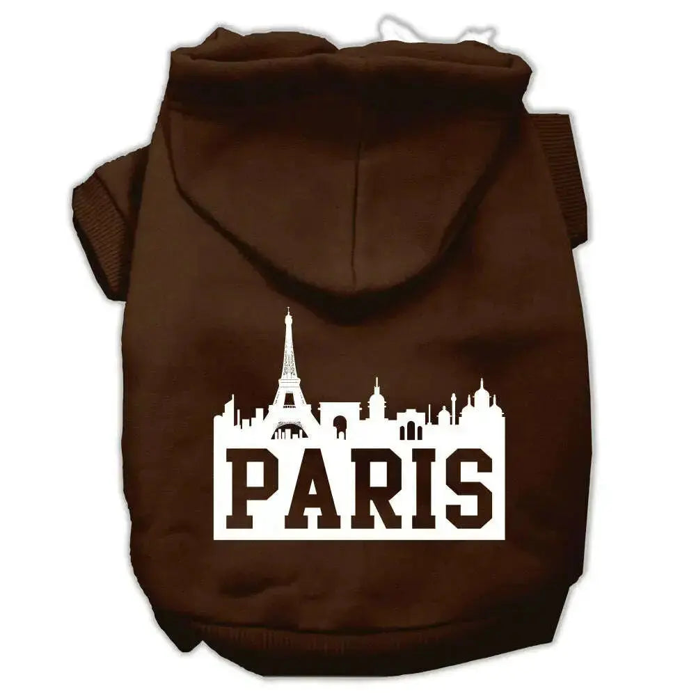 Paris-Skyline-Screen-Print-Pet-Hoodies-Brown-Size-Xxxl-GreatEagleInc-319753120