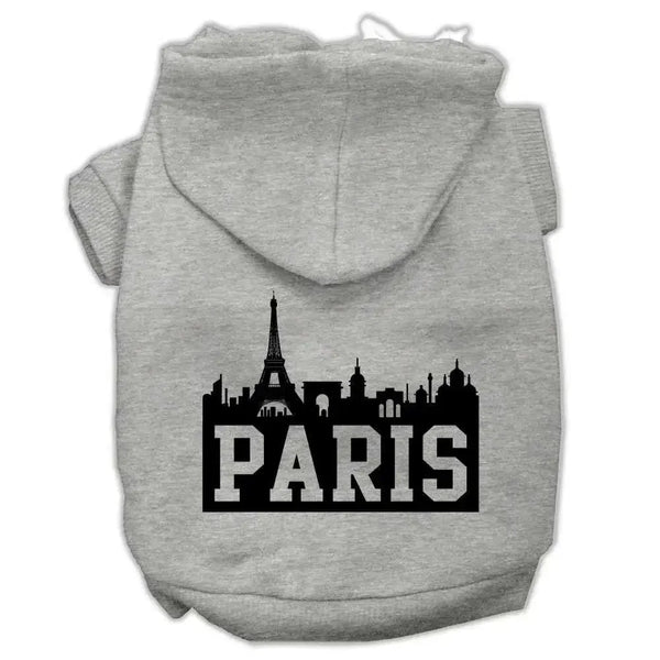 Paris-Skyline-Screen-Print-Pet-Hoodies-Grey-Size-Sm-GreatEagleInc-319756765