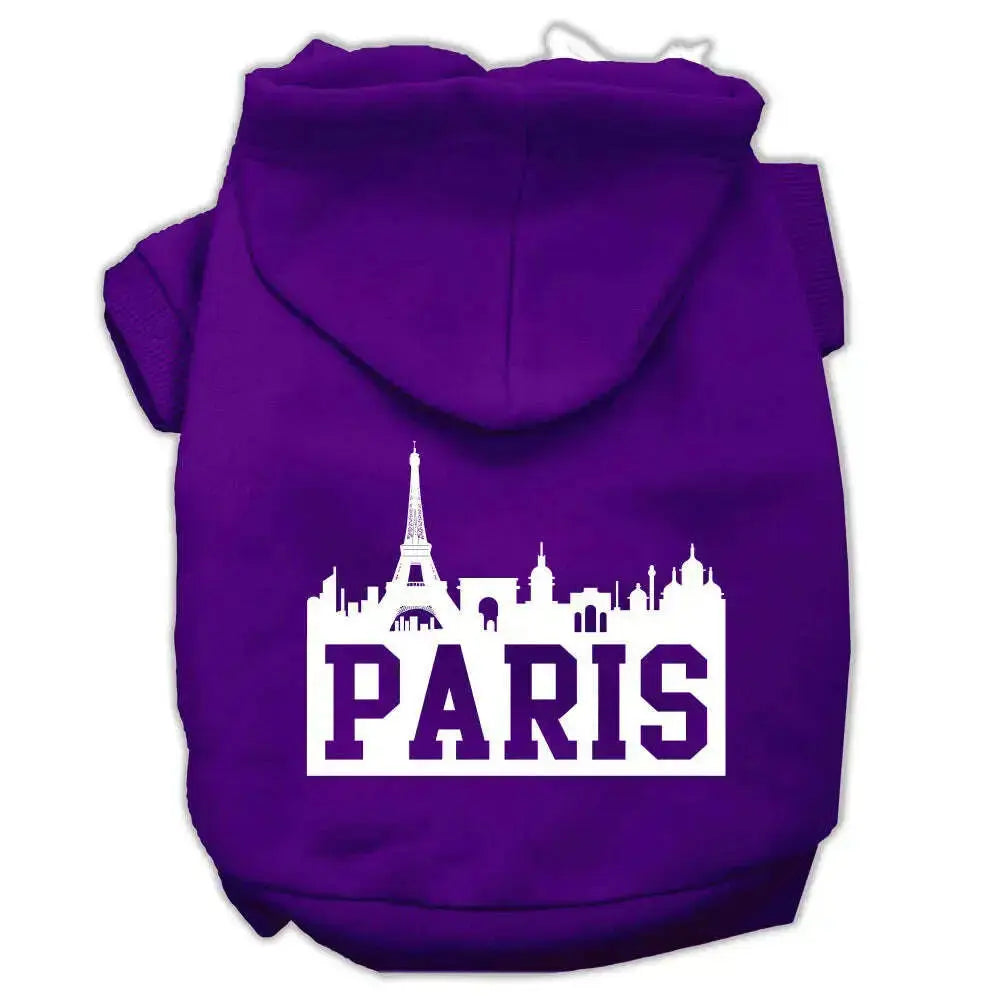 Paris-Skyline-Screen-Print-Pet-Hoodies-Purple-Size-Med-GreatEagleInc-319757530
