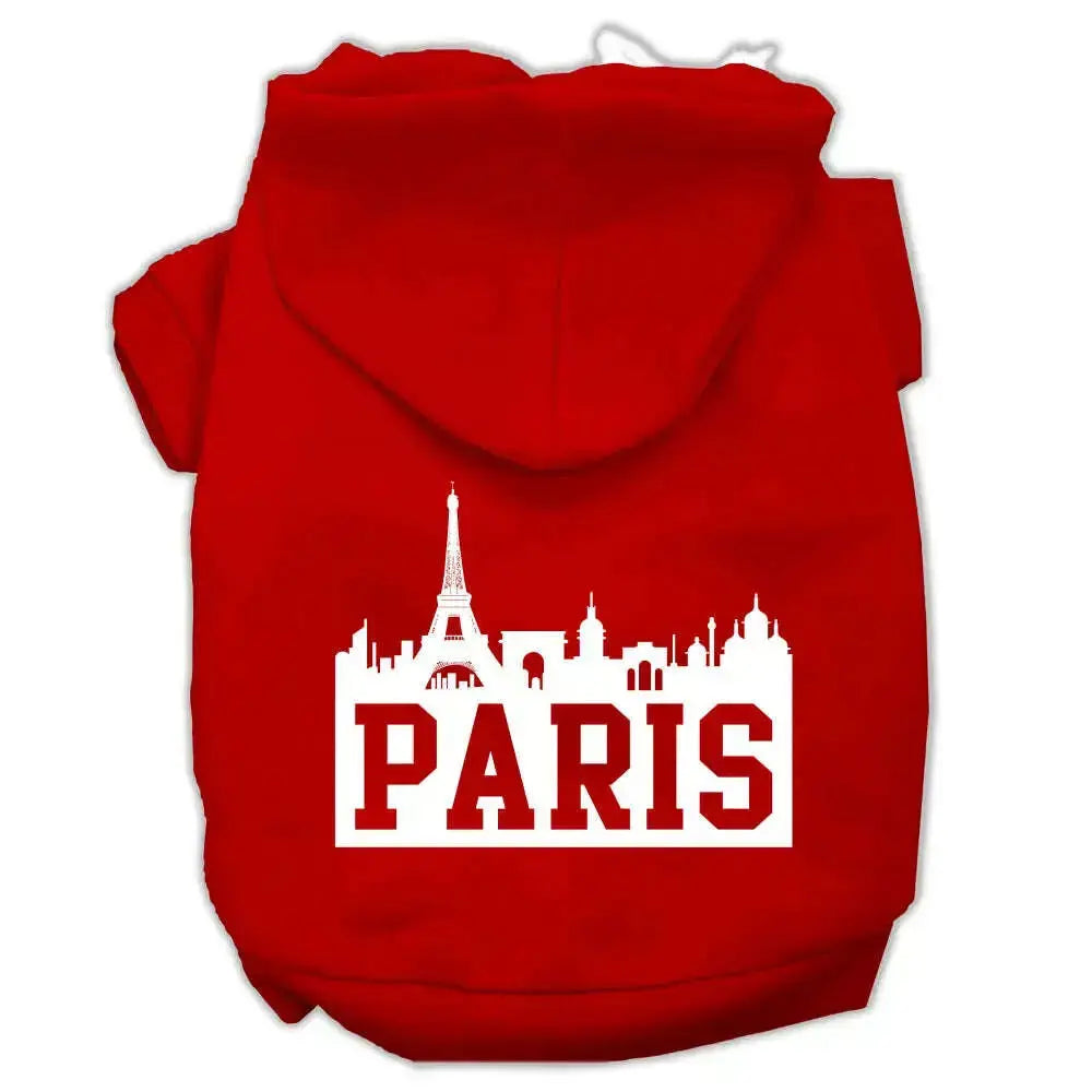 Paris-Skyline-Screen-Print-Pet-Hoodies-Red-Size-Xl-GreatEagleInc-319755542