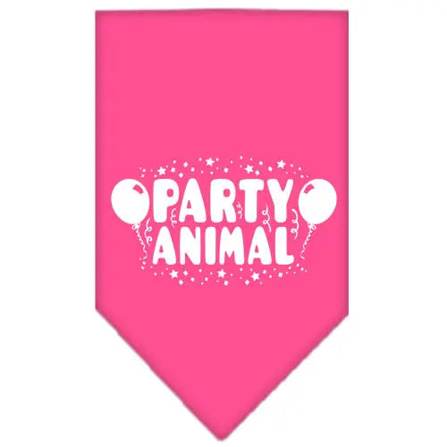 Party Animal Screen Print Bandana Bright Pink Small Default Title