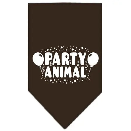 Party Animal Screen Print Bandana Cocoa Small Default Title
