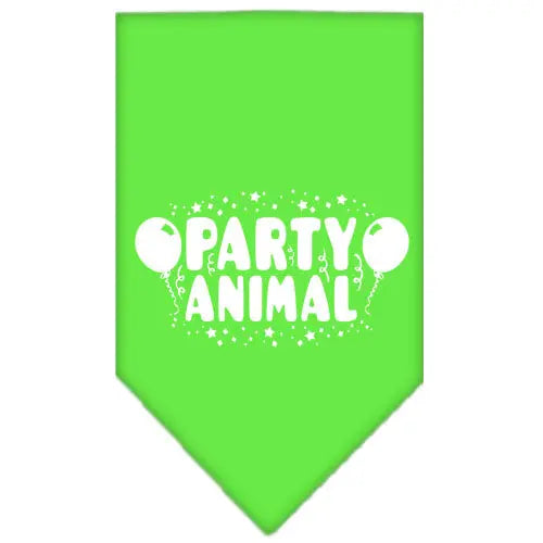 Party Animal Screen Print Bandana Lime Green Large Default Title