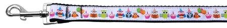 Party Owls Nylon Dog Leash 3/8 Inch Wide 4ft Long Default Title