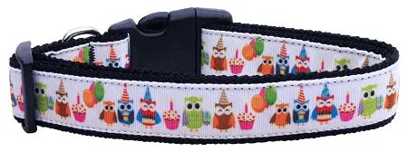 Party Owls Nylon Ribbon Collars Medium Default Title