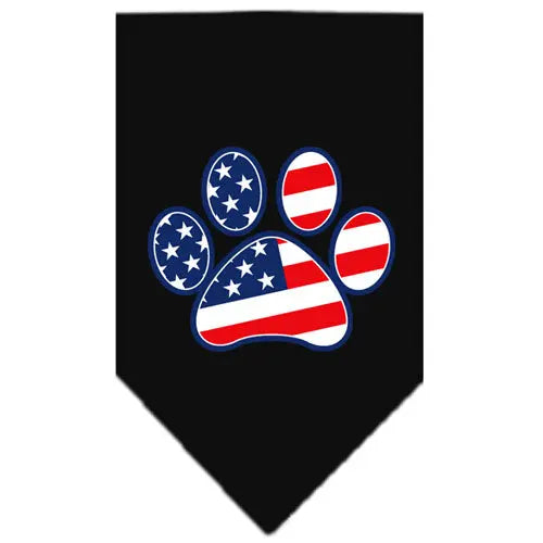 Patriotic Paw Screen Print Bandana Black Large Default Title