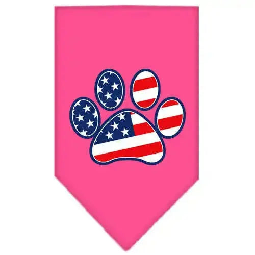 Patriotic-Paw-Screen-Print-Bandana-Bright-Pink-Large-GreatEagleInc-319154855