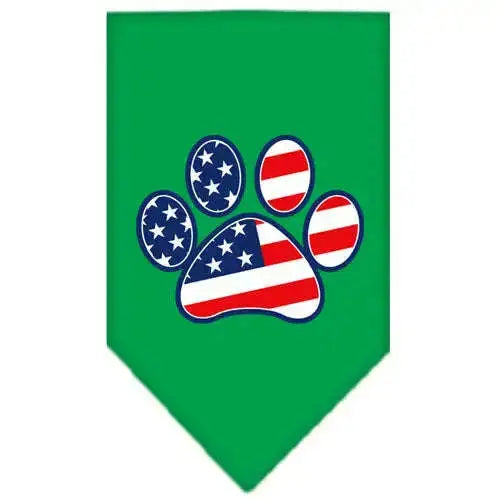 Patriotic-Paw-Screen-Print-Bandana-Emerald-Green-Large-GreatEagleInc-319154617
