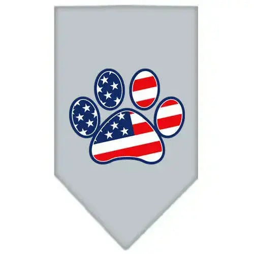 Patriotic-Paw-Screen-Print-Bandana-Grey-Large-GreatEagleInc-319154551