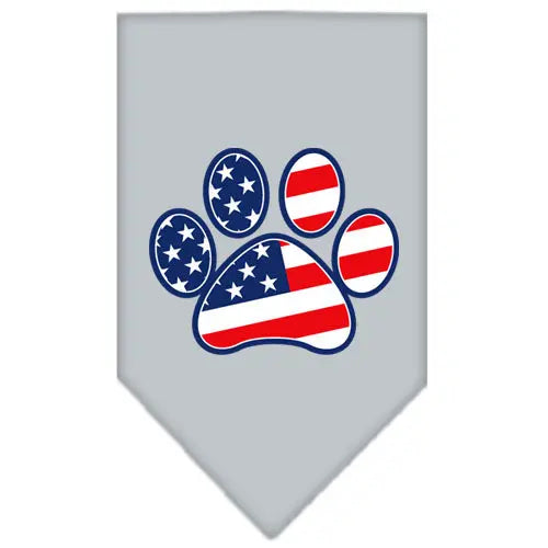 Patriotic Paw Screen Print Bandana Grey Small Default Title