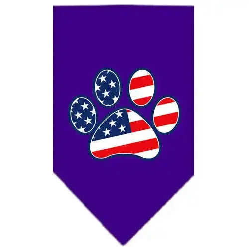 Patriotic-Paw-Screen-Print-Bandana-Purple-Large-GreatEagleInc-319154093