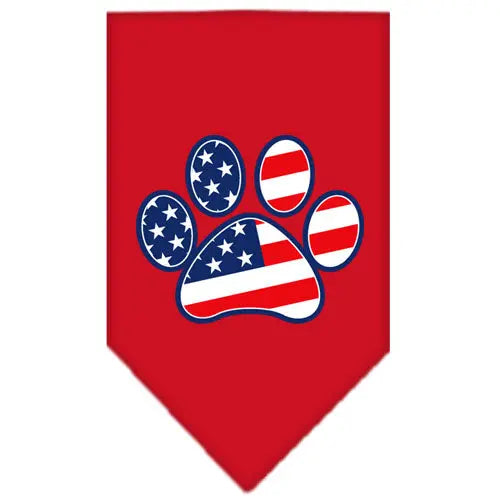 Patriotic Paw Screen Print Bandana Red Small Default Title