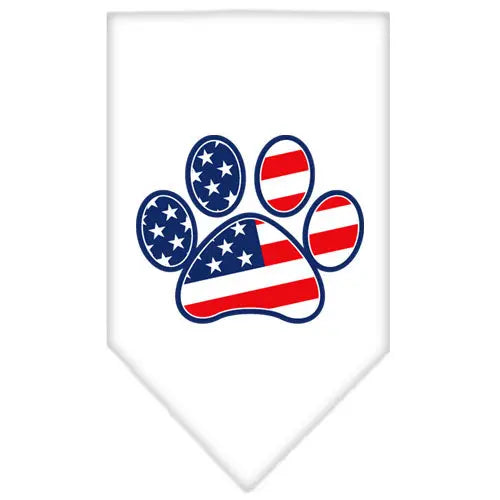 Patriotic Paw Screen Print Bandana White Small Default Title