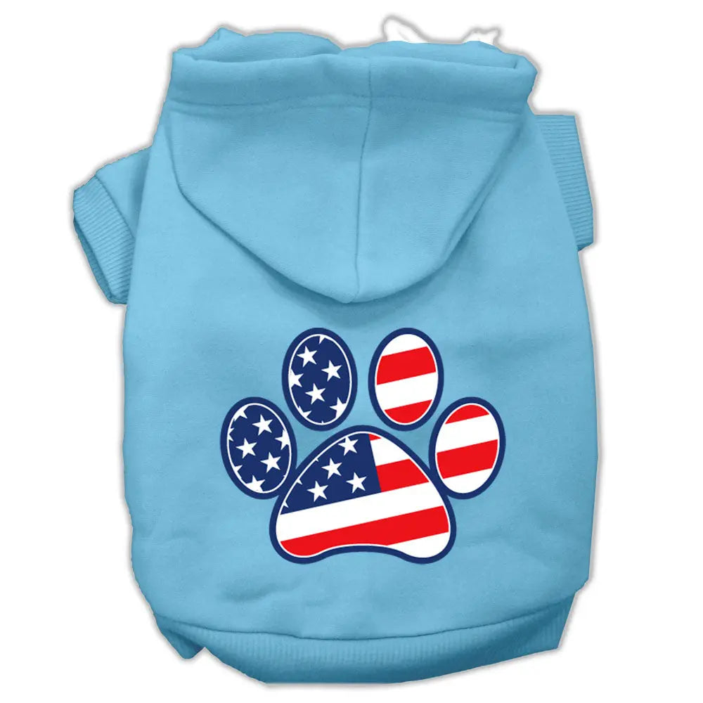 Patriotic Paw Screen Print Pet Hoodies Baby Blue Xxl Default Title