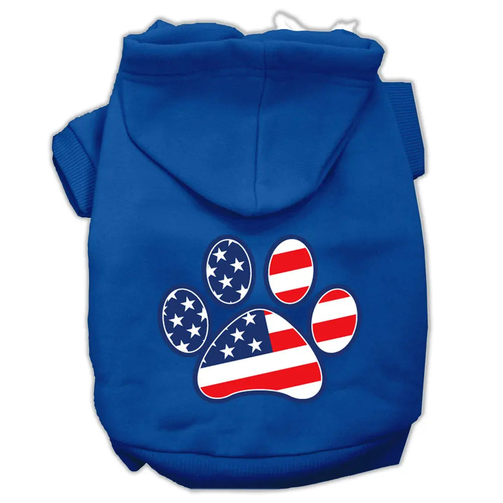 Patriotic Paw Screen Print Pet Hoodies Blue Size Xs Default Title