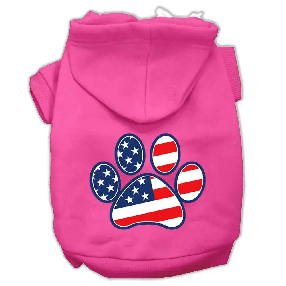 Patriotic-Paw-Screen-Print-Pet-Hoodies-Bright-Pink-Size-Xxl-GreatEagleInc-319426160