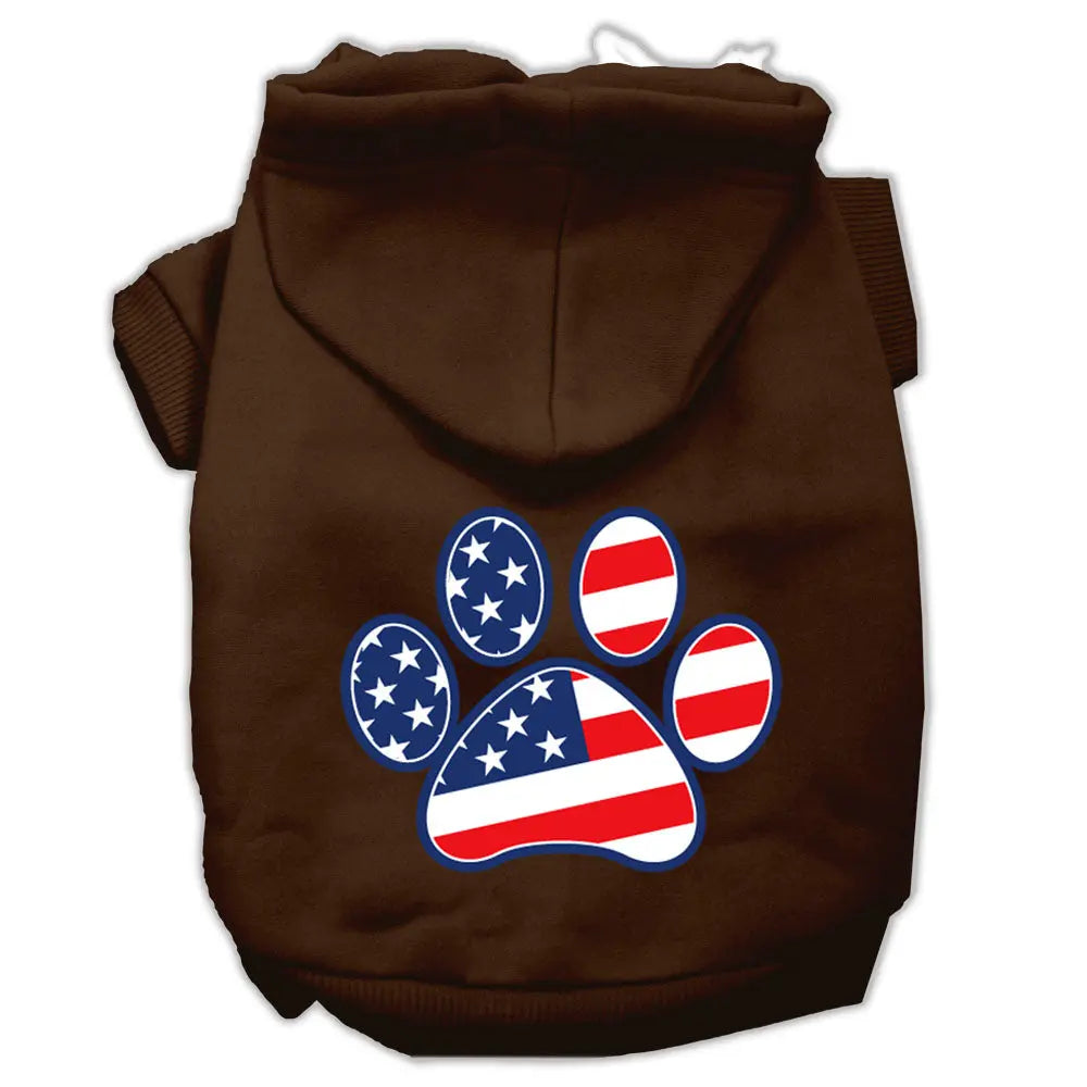 Patriotic Paw Screen Print Pet Hoodies Brown Xxxl Default Title