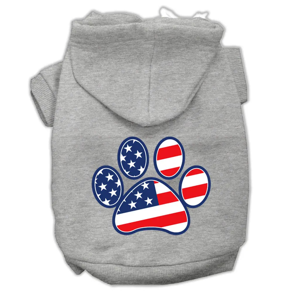 Patriotic Paw Screen Print Pet Hoodies Grey M Default Title