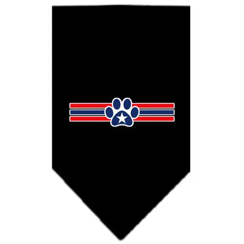 Patriotic Star Paw Screen Print Bandana Black Large Default Title