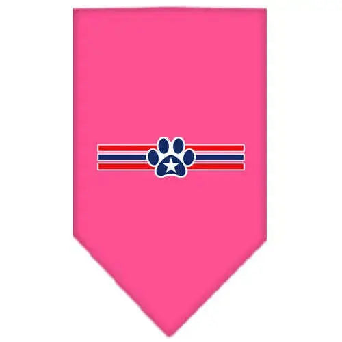 Patriotic-Star-Paw-Screen-Print-Bandana-Bright-Pink-Large-GreatEagleInc-319152224