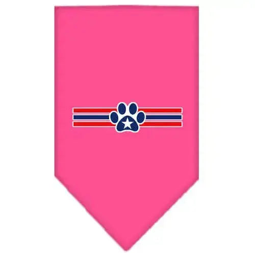 Patriotic-Star-Paw-Screen-Print-Bandana-Bright-Pink-Small-GreatEagleInc-319150863