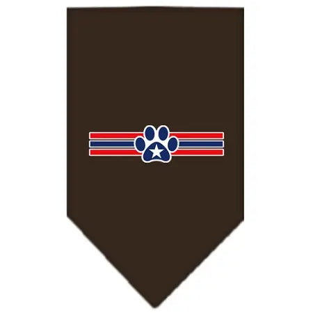 Patriotic Star Paw Screen Print Bandana Cocoa Small Default Title