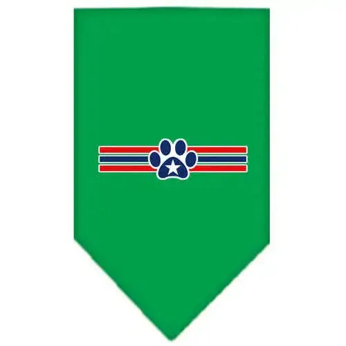 Patriotic-Star-Paw-Screen-Print-Bandana-Emerald-Green-Large-GreatEagleInc-319152031