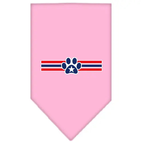 Patriotic Star Paw Screen Print Bandana Light Pink Large Default Title