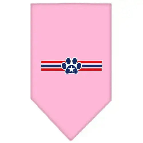 Patriotic-Star-Paw-Screen-Print-Bandana-Light-Pink-Small-GreatEagleInc-319150587