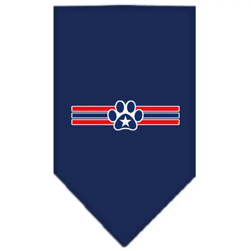 Patriotic Star Paw Screen Print Bandana Navy Blue Large Default Title