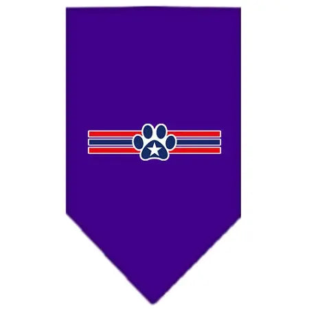 Patriotic Star Paw Screen Print Bandana Purple Large Default Title