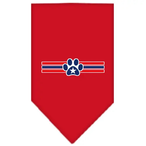 Patriotic Star Paw Screen Print Bandana Red Large Default Title