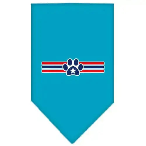 Patriotic-Star-Paw-Screen-Print-Bandana-Turquoise-Large-GreatEagleInc-319151274