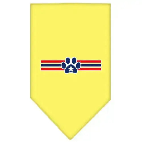 Patriotic-Star-Paw-Screen-Print-Bandana-Yellow-Small-GreatEagleInc-319150370