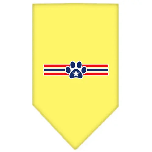 Patriotic Star Paw Screen Print Bandana Yellow Small Default Title