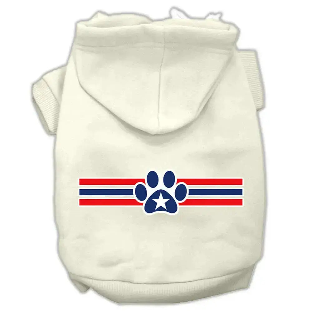 Patriotic-Star-Paw-Screen-Print-Pet-Hoodies-Cream-Size-M-GreatEagleInc-333900499