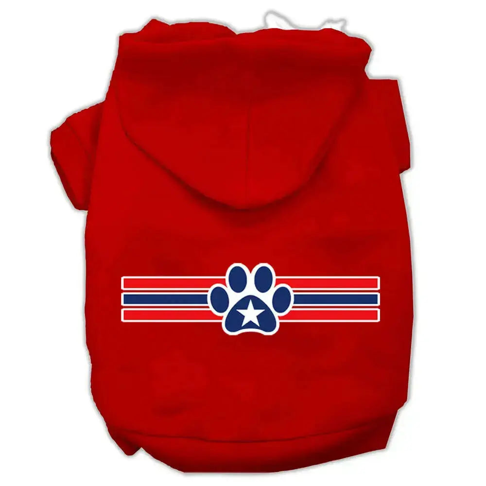 Patriotic-Star-Paw-Screen-Print-Pet-Hoodies-Red-Size-L-GreatEagleInc-333900560