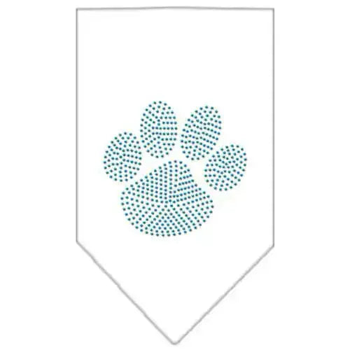 Paw-Blue-Rhinestone-Bandana-White-Large-GreatEagleInc-319128634