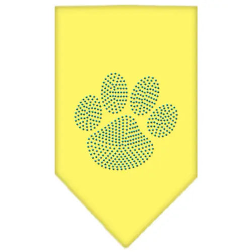 Paw Blue Rhinestone Bandana Yellow Small Default Title