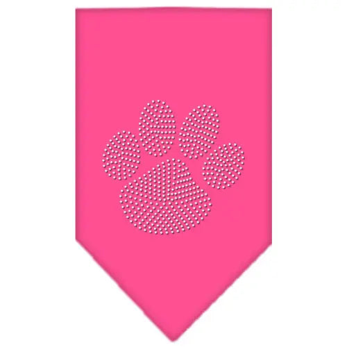 Paw Clear Rhinestone Bandana Bright Pink Large Default Title