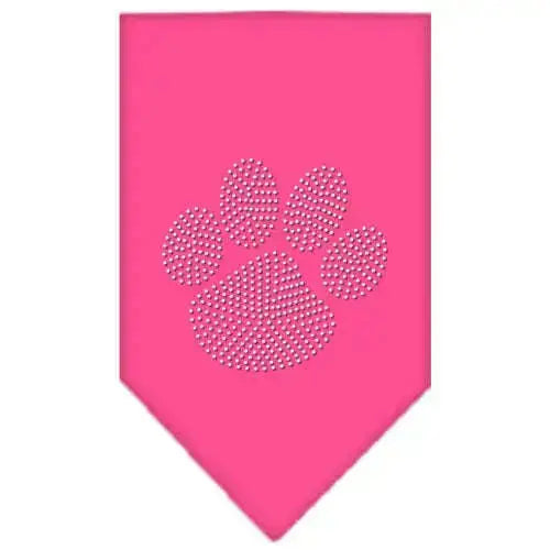 Paw-Clear-Rhinestone-Bandana-Bright-Pink-Small-GreatEagleInc-319127124