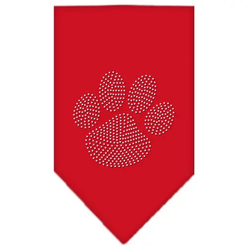 Paw Clear Rhinestone Bandana Red Small Default Title