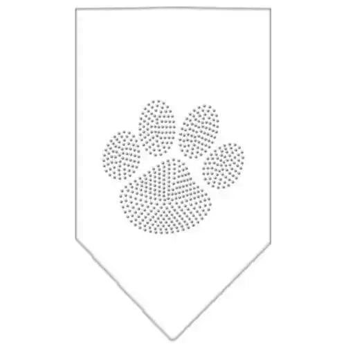 Paw-Clear-Rhinestone-Bandana-White-Small-GreatEagleInc-319126470