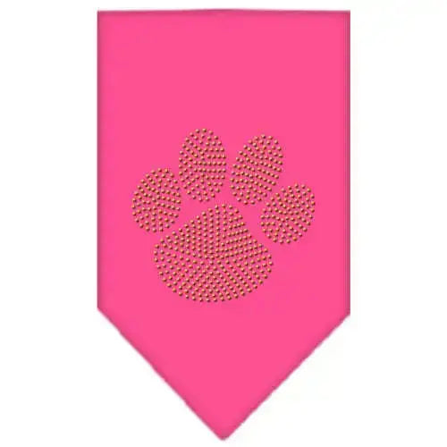 Paw-Gold-Rhinestone-Bandana-Bright-Pink-Large-GreatEagleInc-319126187