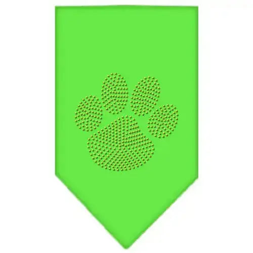 Paw-Gold-Rhinestone-Bandana-Lime-Green-Small-GreatEagleInc-319125044