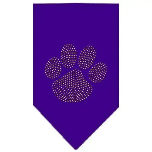 Paw-Gold-Rhinestone-Bandana-Purple-Large-GreatEagleInc-319125724